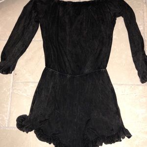 Distressed black romper
